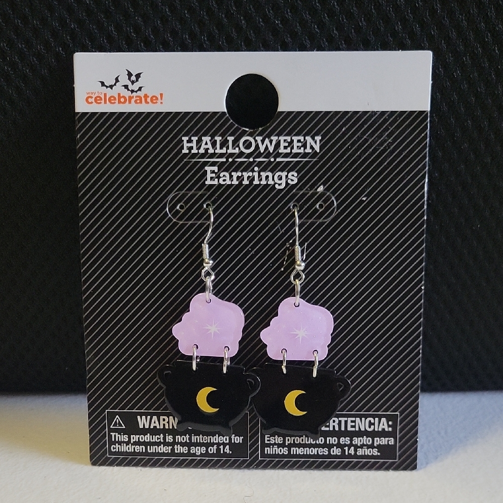 Halloween Moon and Cloud Earrings